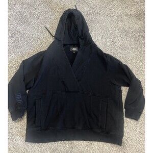 UGG Adryann Women's Hoodie Black Sweatshirt Front Pockets Size 1X